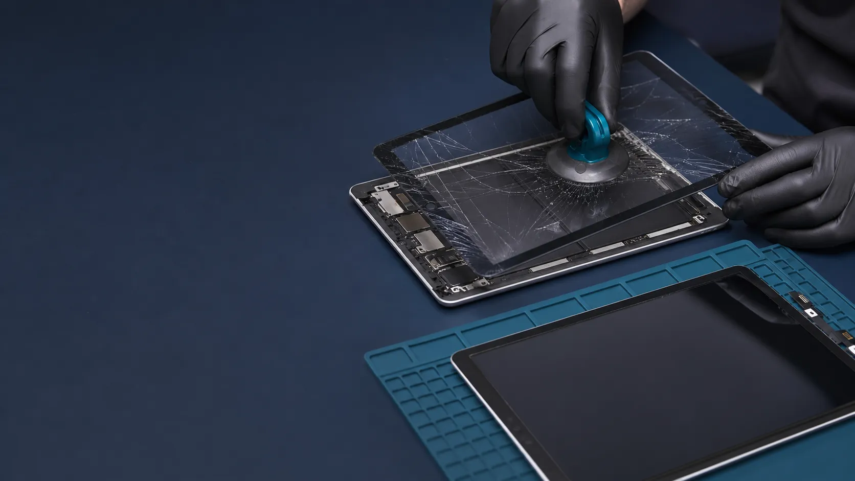 Tablet ekran değişimi yapılan profesyonel teknik servis tezgâhı